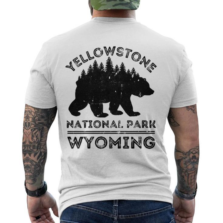 Yellowstone National Park Wyoming Bear Nature Hiking Men's Back Print T-shirt