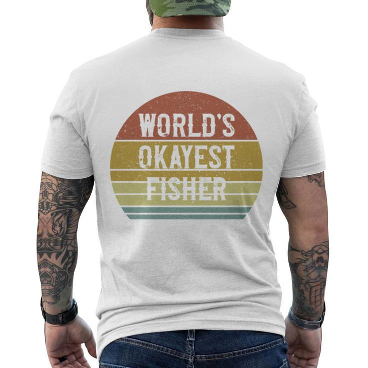 Fisher Worlds Okayest Fisher  Men's Crewneck Short Sleeve Back Print T-shirt