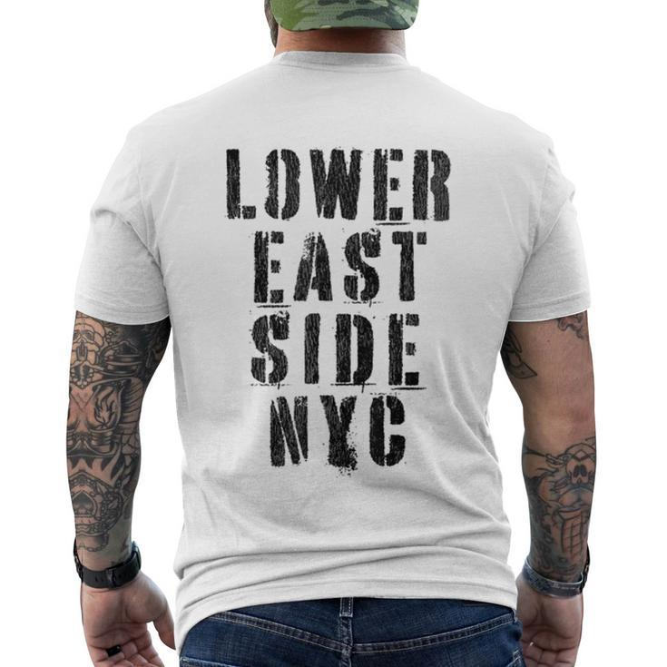 New York NY Stencil W Details  Men's Crewneck Short Sleeve Back Print T-shirt