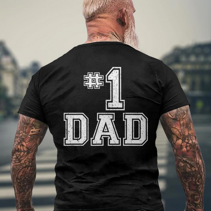 1 Dad Number One Daddy Fathers Day Vintage Style Men's Back Print T-shirt Gifts for Old Men