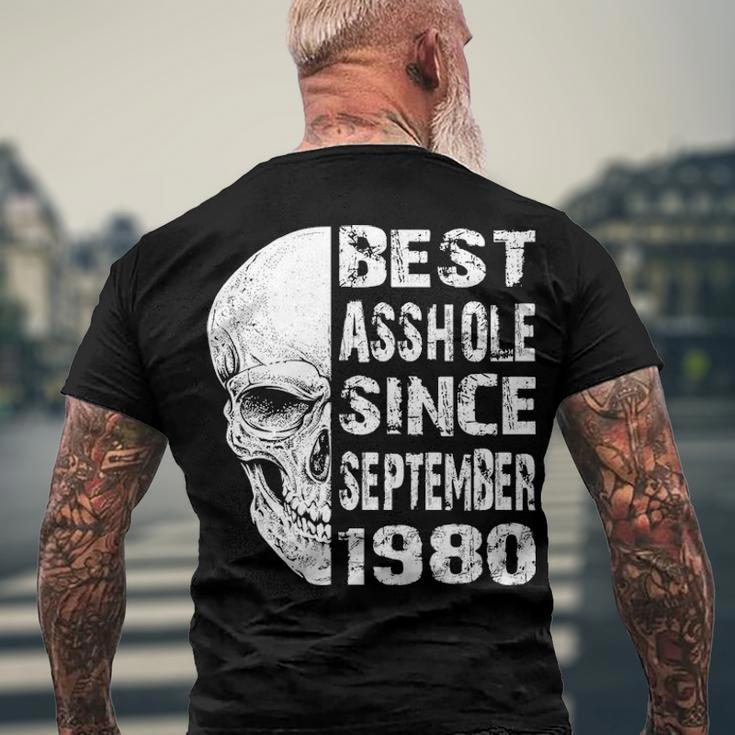 1980 September Birthday V2 Men's Crewneck Short Sleeve Back Print T-shirt Gifts for Old Men