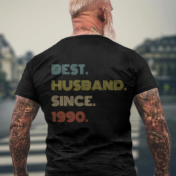 31St Wedding Anniversary Best Husband Since 1990 Men's Crewneck Short Sleeve Back Print T-shirt Gifts for Old Men