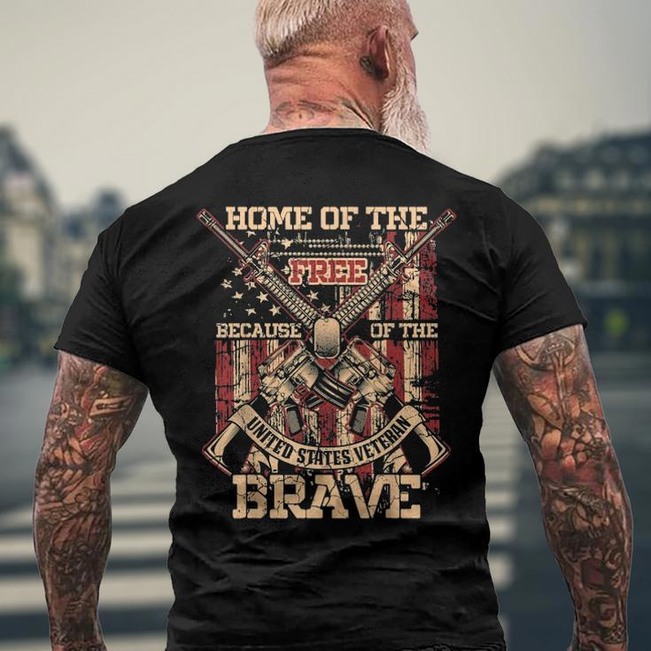 4Th Of July Military Home Of The Free Because Of The Brave Men's Back Print T-shirt Gifts for Old Men