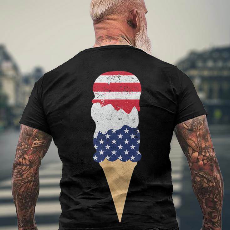 4Th Of July Patriotic Ice Cream For Independence Day Men's T-shirt Back Print Gifts for Old Men