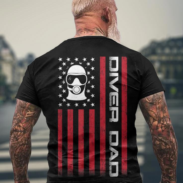 Mens 4Th Of July Us Flag Diver Dad For Fathers Day Men's T-shirt Back Print Gifts for Old Men