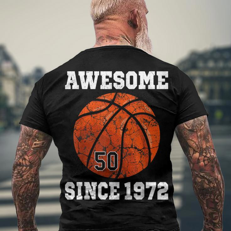 50Th Birthday Basketball Player 50 Years Old Vintage Retro Men's T-shirt Back Print Gifts for Old Men