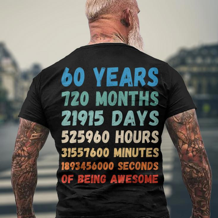 60Th Birthday 60 Years Of Being Awesome Wedding Anniversary Men's T-shirt Back Print Gifts for Old Men