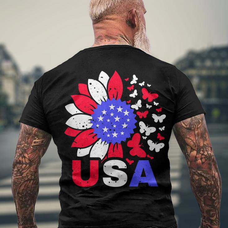 American Flag 4Th Of July Proud Usa Flower Girl Men's T-shirt Back Print Gifts for Old Men