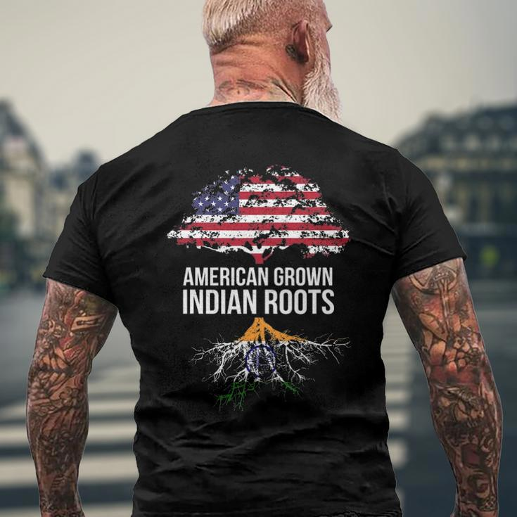 American Grown With Indian Roots - India Tee Men's Back Print T-shirt Gifts for Old Men