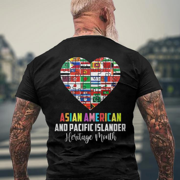Asian American And Pacific Islander Heritage Month Heart Men's Back Print T-shirt Gifts for Old Men