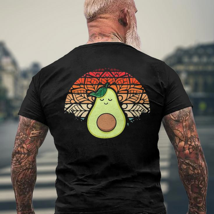 Avocado Yoga Pose Meditation Vegan Meditation Men's Back Print T-shirt Gifts for Old Men
