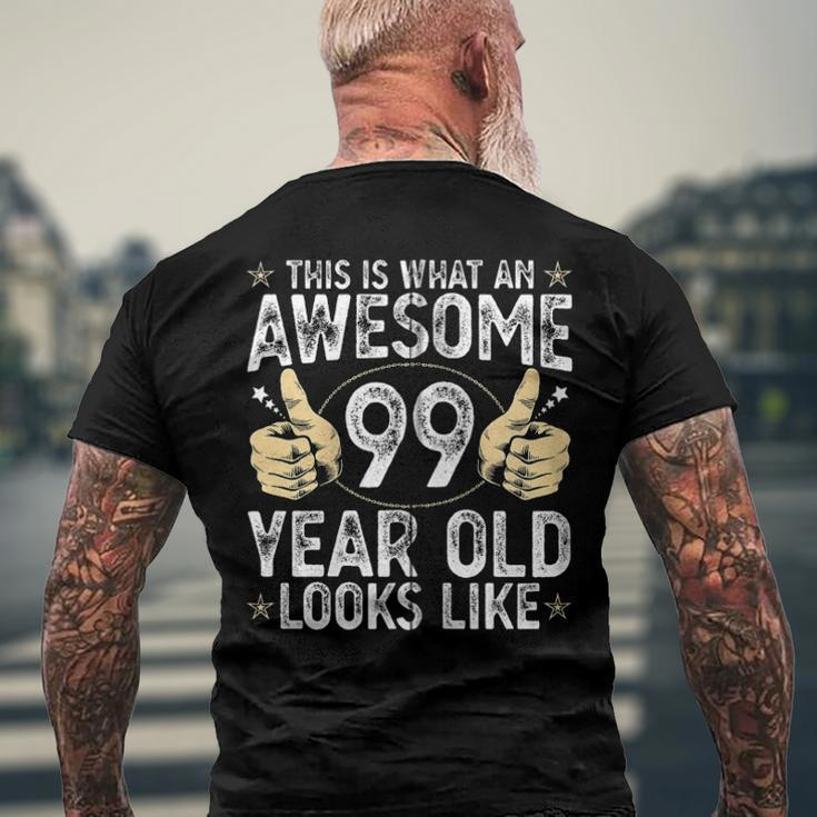 This Is What An Awesome 99 Years Old Looks Like 99Th Birthday Zip Men's Back Print T-shirt Gifts for Old Men