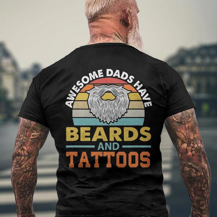 Awesome Dads Have Beards And Tattoo Men's Back Print T-shirt Gifts for Old Men