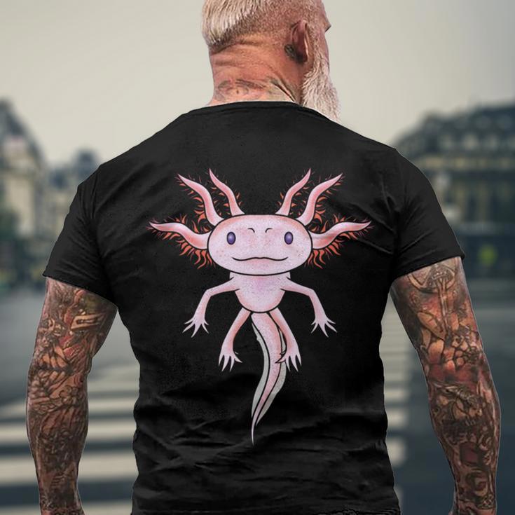 Axolotl Cute Men's Crewneck Short Sleeve Back Print T-shirt Gifts for Old Men