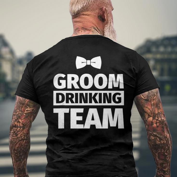 Bachelor Party - Groom Drinking Team Men's Back Print T-shirt Gifts for Old Men