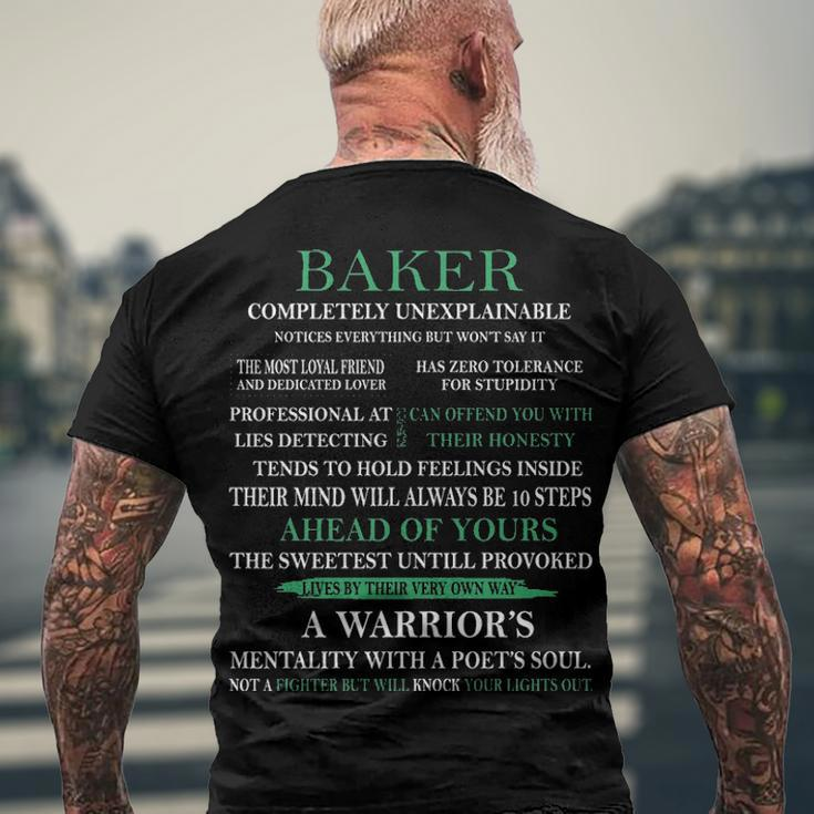 Baker Name Baker Completely Unexplainable Men's T-Shirt Back Print Gifts for Old Men