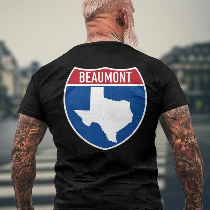 Beaumont Texas Tx Interstate Highway Vacation Souvenir Men's Back Print T-shirt Gifts for Old Men
