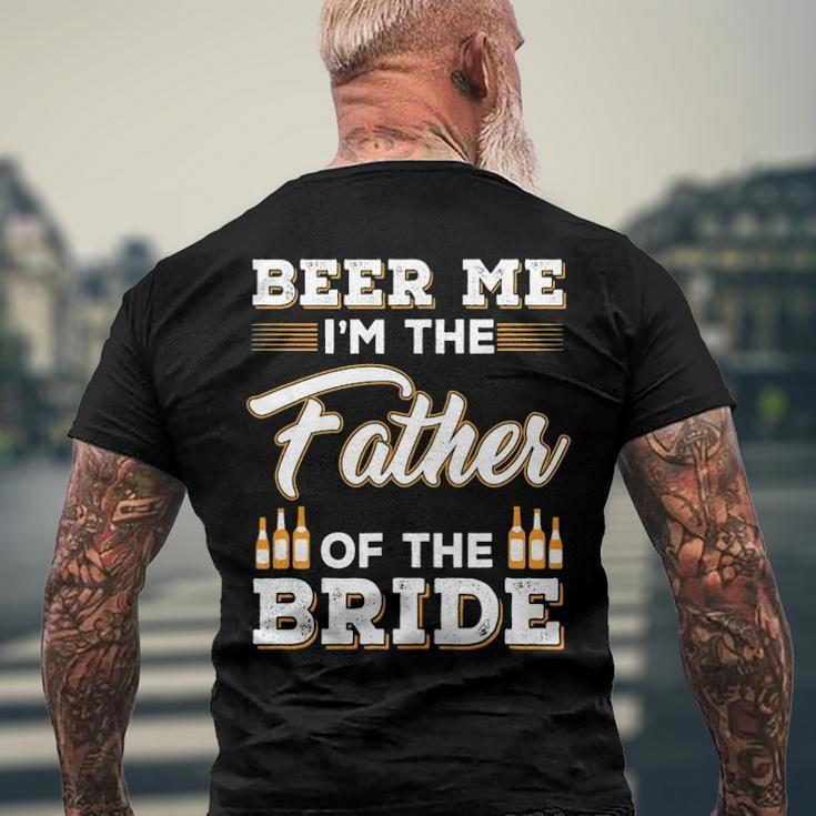Mens Beer Me Im The Father Of The Bride Men's Back Print T-shirt Gifts for Old Men