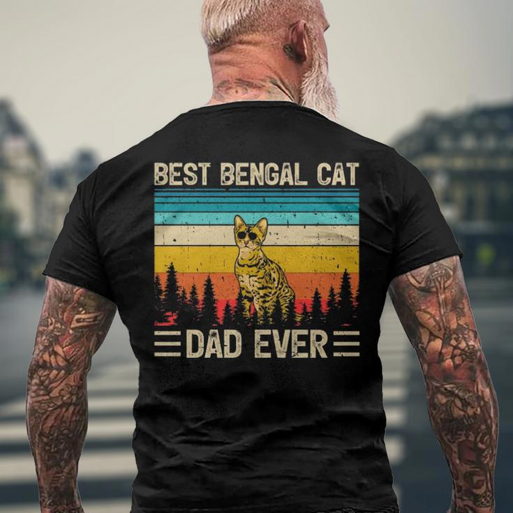 Bengal Cat Vintage Best Bengal Cat Dad Ever Fathers Day Men's Back Print T-shirt Gifts for Old Men