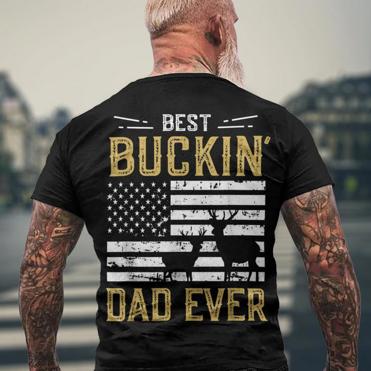 Best Buckin Dad Ever Funny Deer Hunter Cool Hunting Men's Crewneck Short Sleeve Back Print T-shirt Gifts for Old Men