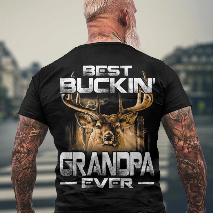 Best Buckin Grandpa Ever Deer Hunting Bucking Father Men's Crewneck Short Sleeve Back Print T-shirt Gifts for Old Men