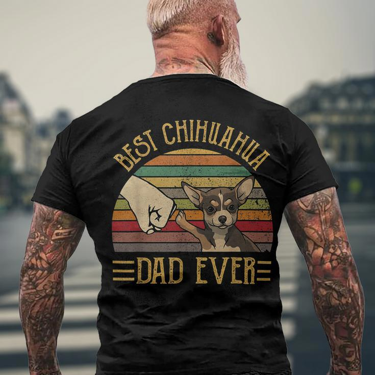 Best Chihuahua Dad Ever Retro Vintage Sunset Men's Crewneck Short Sleeve Back Print T-shirt Gifts for Old Men