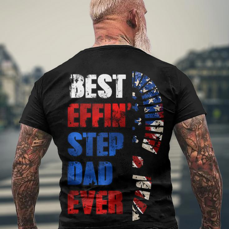 Best Effin’ Step Dad 4Th Of July Ever Shoes Trace Flag Men's T-shirt Back Print Gifts for Old Men