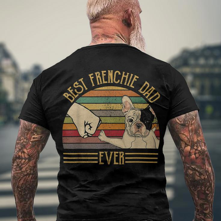 Best Frenchie Dad Ever Retro Vintage Sunset Men's Crewneck Short Sleeve Back Print T-shirt Gifts for Old Men