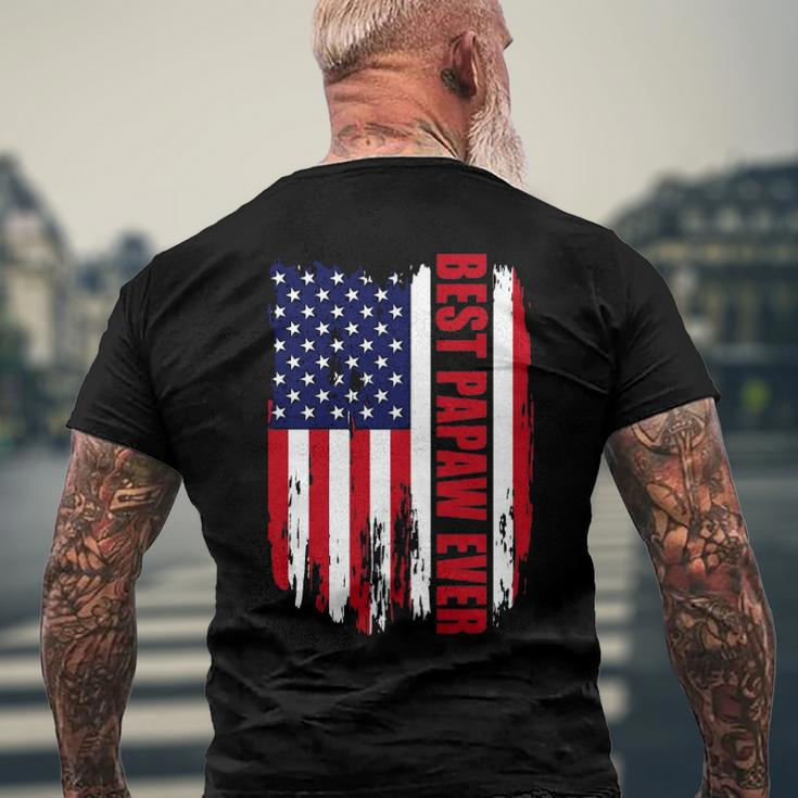 Best Papaw Ever Us Flag Patriotic 4Th Of July American Flag Men's Back Print T-shirt Gifts for Old Men