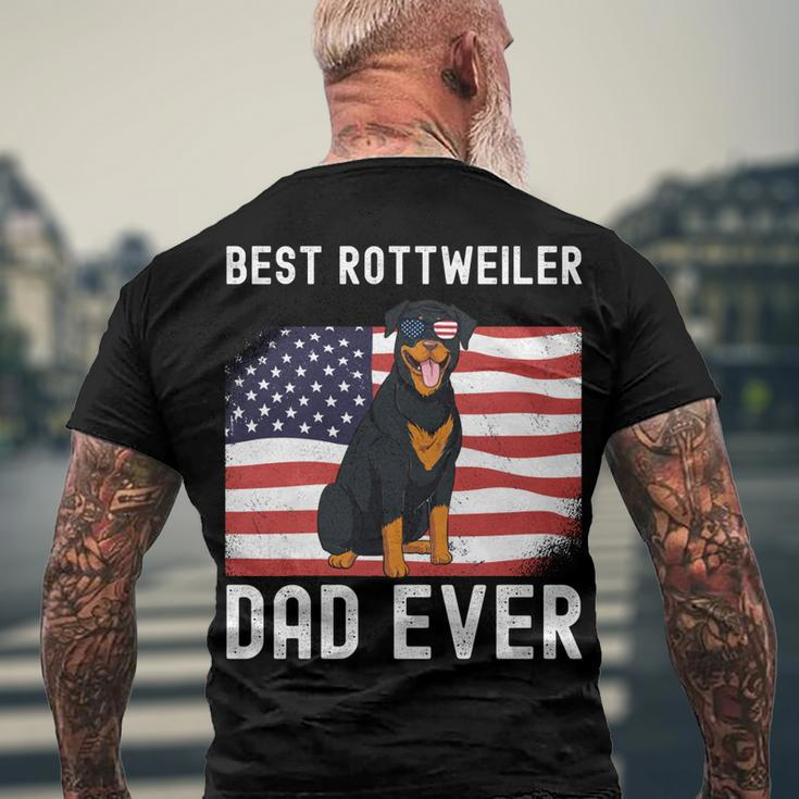 Best Rottweiler Dad Ever American Flag 4Th Of July Rottie Men's T-shirt Back Print Gifts for Old Men