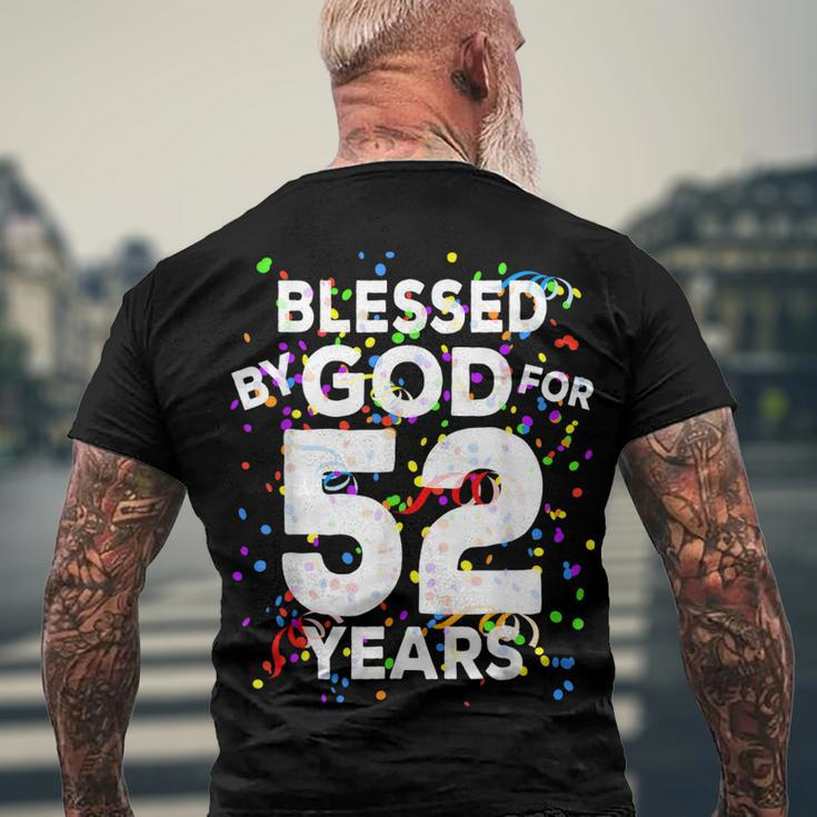 Blessed By God For 52 Years Happy 52Nd Birthday Men's T-shirt Back Print Gifts for Old Men