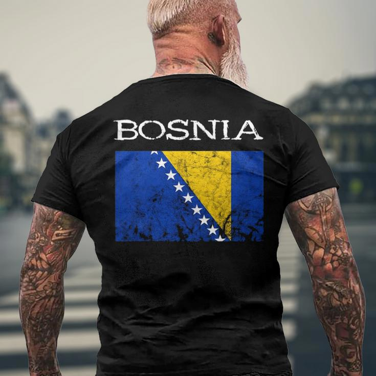 Bosnia-Herzegovina Bosnian Flag Bosnian Pride Bosnian Roots Men's Back Print T-shirt Gifts for Old Men