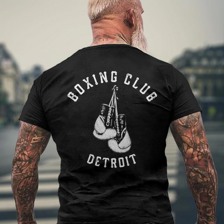 Boxing Club Detroit Distressed Gloves Men's Back Print T-shirt Gifts for Old Men