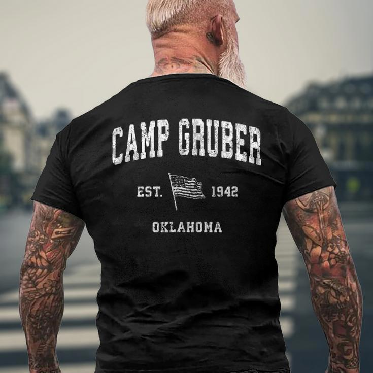 Camp Gruber Oklahoma Ok Vintage Us Flag Sports Tee Men's Back Print T-shirt Gifts for Old Men