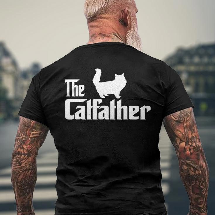 The Catfather Persian Cat Lover Father Cat Dad Men's Back Print T-shirt Gifts for Old Men