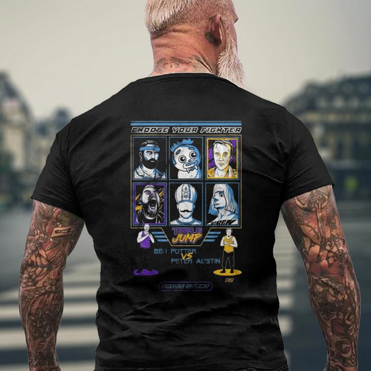 Choose Your Fighter Triple Jump Men's Back Print T-shirt Gifts for Old Men