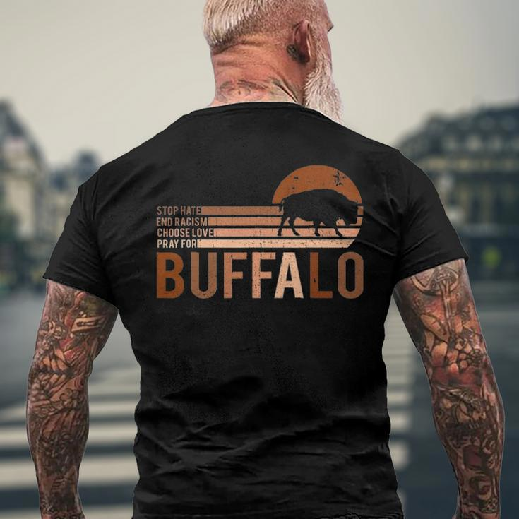 Choose Love Buffalo Stop Hate End Racism Choose Love Buffalo V2 Men's Back Print T-shirt Gifts for Old Men