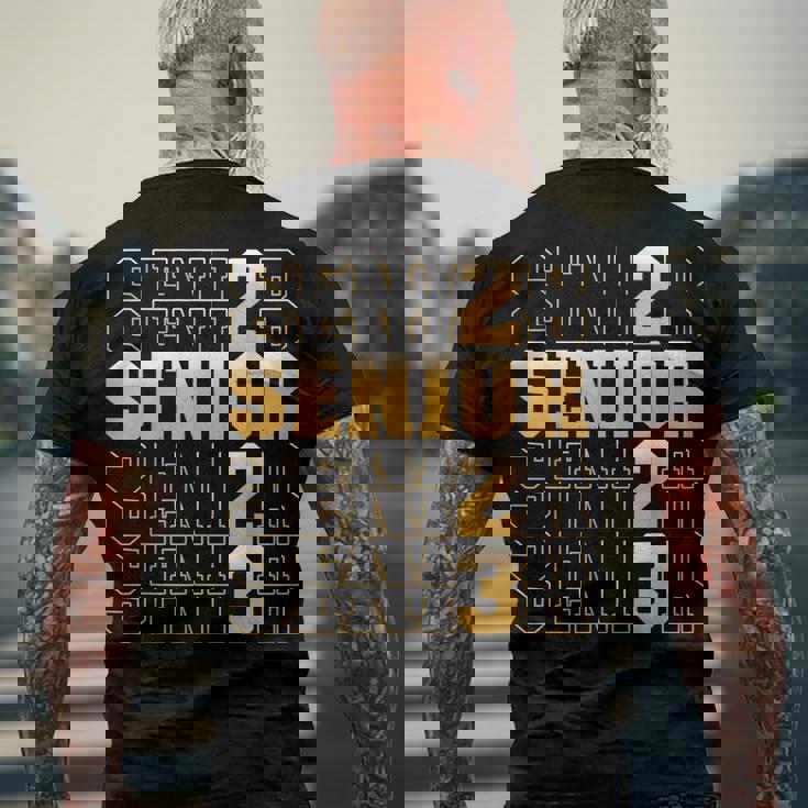 Class Of 2023 Senior 2023 Graduation Or First Day Of School Men's Back Print T-shirt Gifts for Old Men