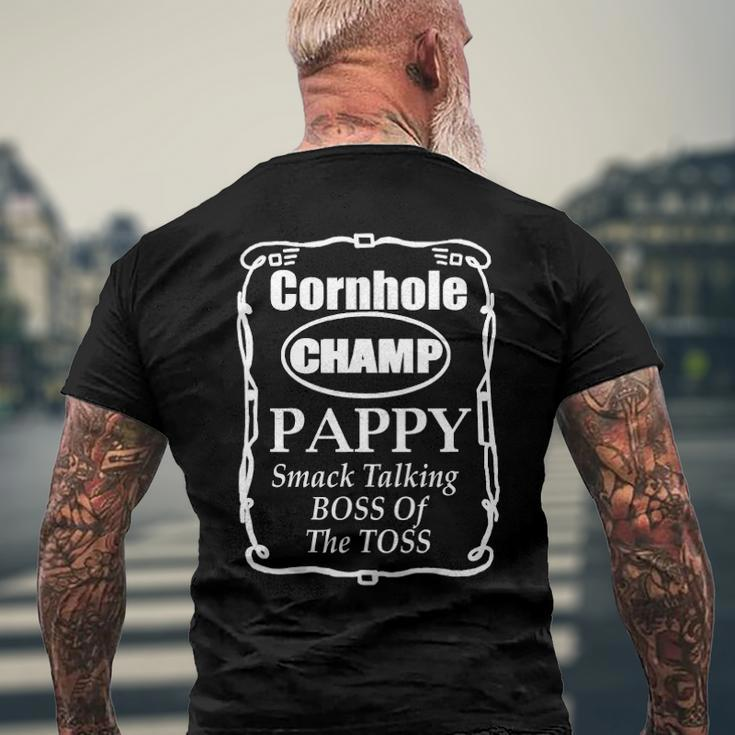 Mens Cornhole Champion Boss Of The Toss Pappy Men's Back Print T-shirt Gifts for Old Men
