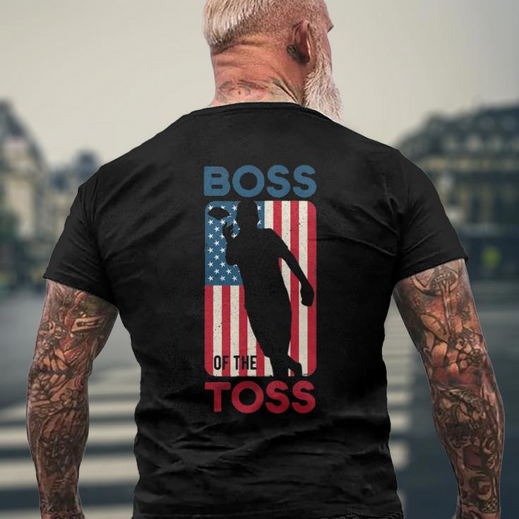 Cornhole S For Men Boss Of The Toss 4Th Of July Men's Back Print T-shirt Gifts for Old Men