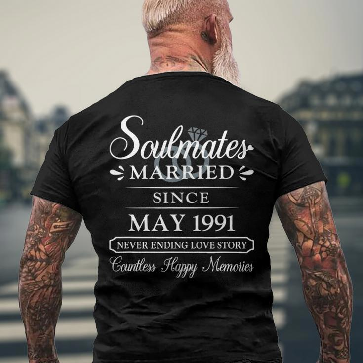 Couple Married Since May 1991 31St Wedding Anniversary Men's Back Print T-shirt Gifts for Old Men