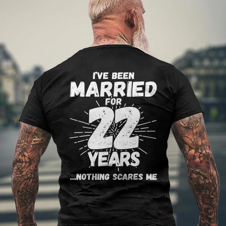 Couples Married 22 Years - 22Nd Wedding Anniversary Men's Back Print T-shirt Gifts for Old Men