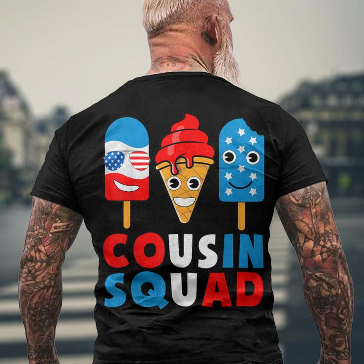 Cousin Squad 4Th Of July Cousin Crew American Flag Ice Pops Men's T-shirt Back Print Gifts for Old Men