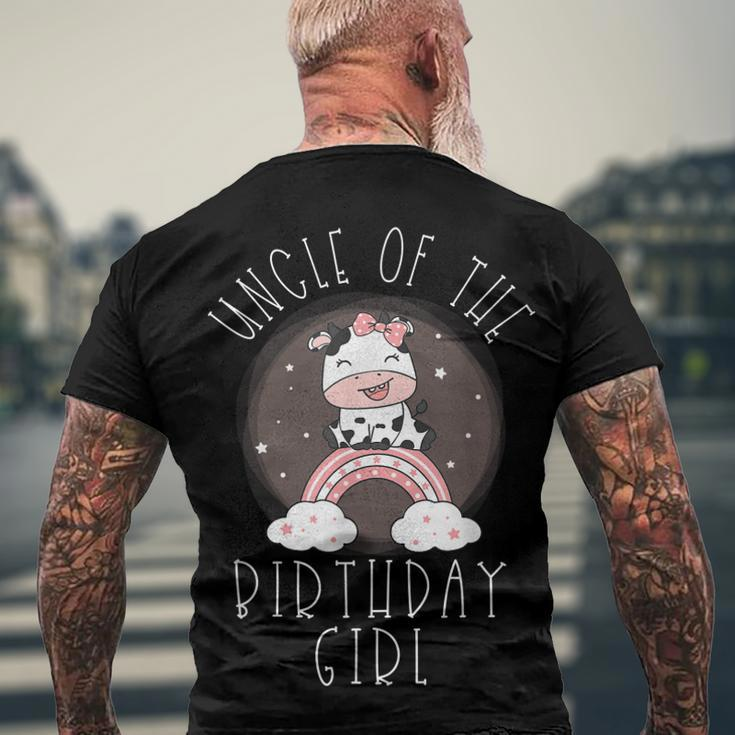 Cow Birthday For Family - Uncle Of The Birthday Girl Men's T-shirt Back Print Gifts for Old Men