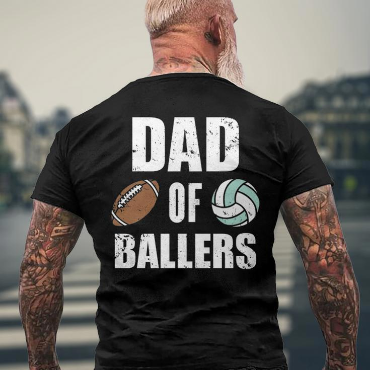 Dad Of Ballers Football Volleyball Dad Men's Back Print T-shirt Gifts for Old Men