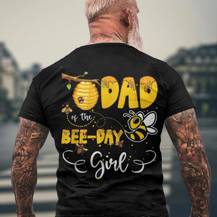 Dad Of The Bee Day Girl Hive Party Birthday Sweet Men's T-shirt Back Print Gifts for Old Men