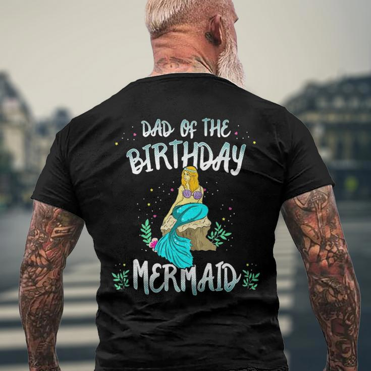 Dad Of The Birthday Mermaid Mermaid Birthday Party Tee Men's Back Print T-shirt Gifts for Old Men