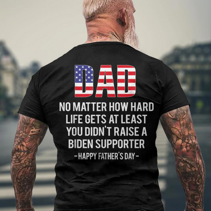 Dad No Matter How Hard Life Gets At Least Happy Fathers Day Men's Back Print T-shirt Gifts for Old Men