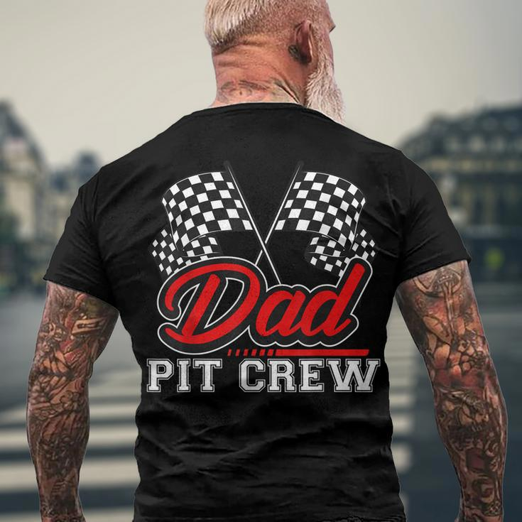 Dad Pit Crew Birthday Boy Racing Car Pit Crew B-Day Men's T-shirt Back Print Gifts for Old Men