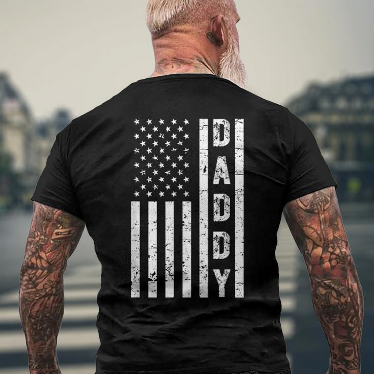 Mens Daddy American Flag Fathers Day Patriotic Usa 4Th Of July Men's Back Print T-shirt Gifts for Old Men